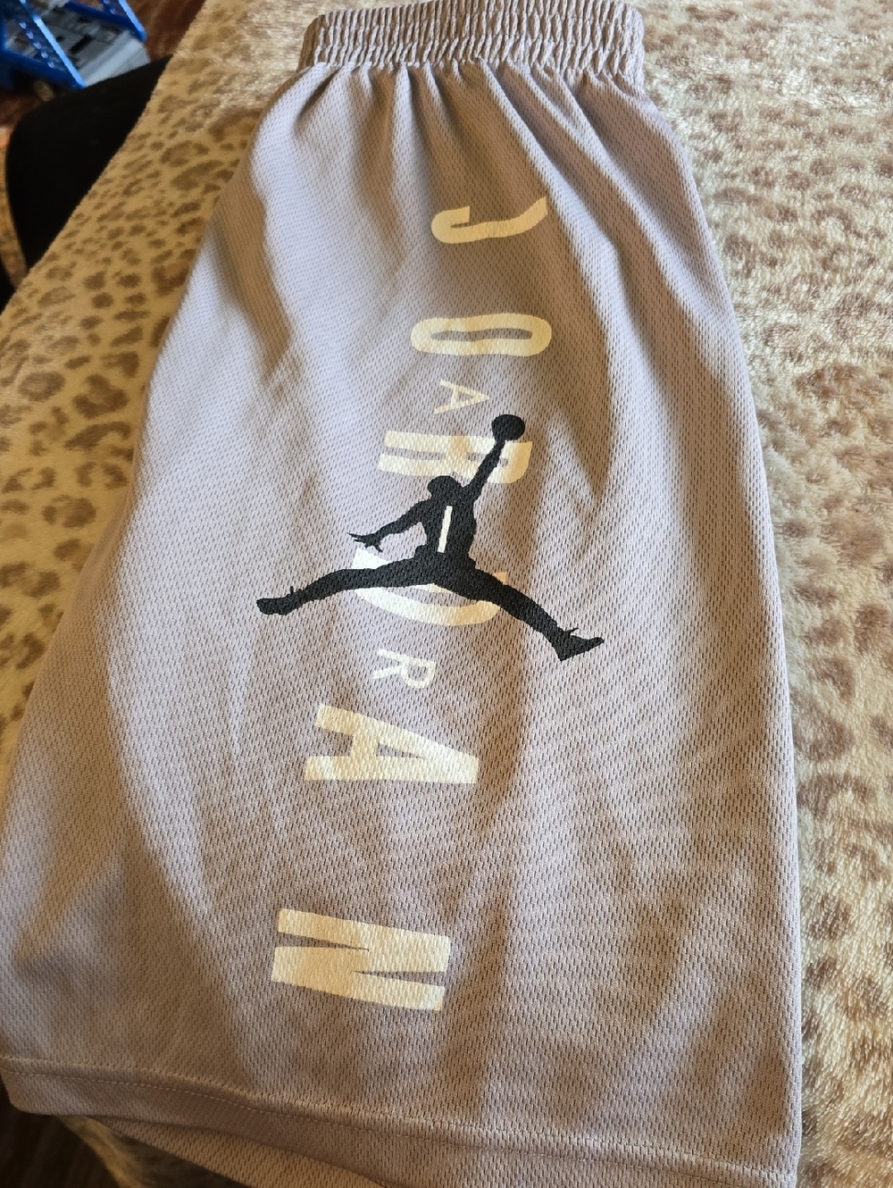 Jordan Kids Beige Shorts with Black Jumpman Logo
